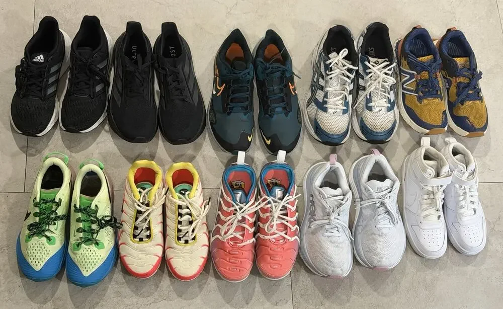 10 Pair Sneaker Reseller Lot Nike HOKA ASICS Adidas New Balance Mixed Sizes
